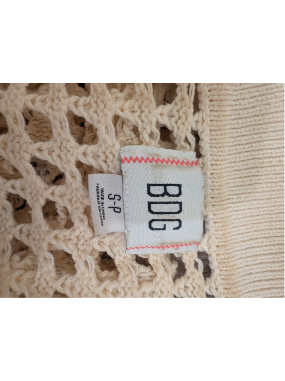 BDG Urban Outfitters Crochet Open Knit Resort Wear Collared Polo Shirt Boyfriend - Picture 5 of 8